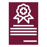 Certificate icon with ribbon design