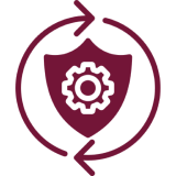 Cybersecurity protection symbol on black background