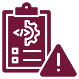 Code clipboard with warning icon