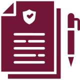 Protected paperwork and pen graphic